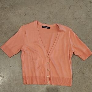 New York & Company Peach Cardigan